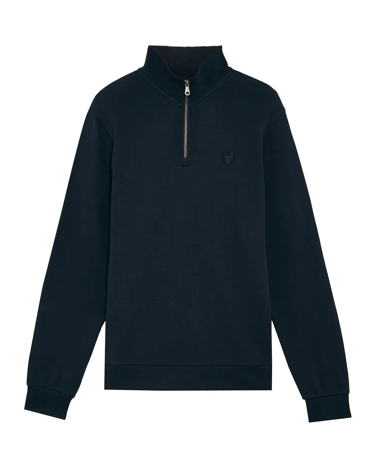 Lyle & Scott Tonal Eagle Quarter Zip Sweat In Dark Navy