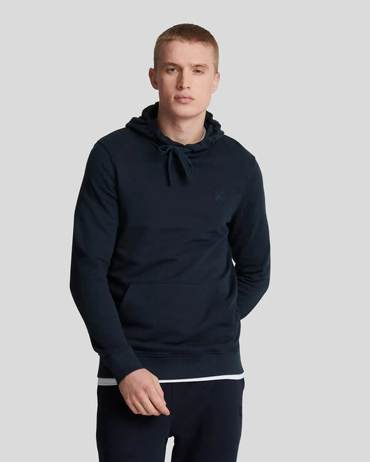 Lyle & Scott Tonal Eagle Pullover Hoodie In Dark Navy