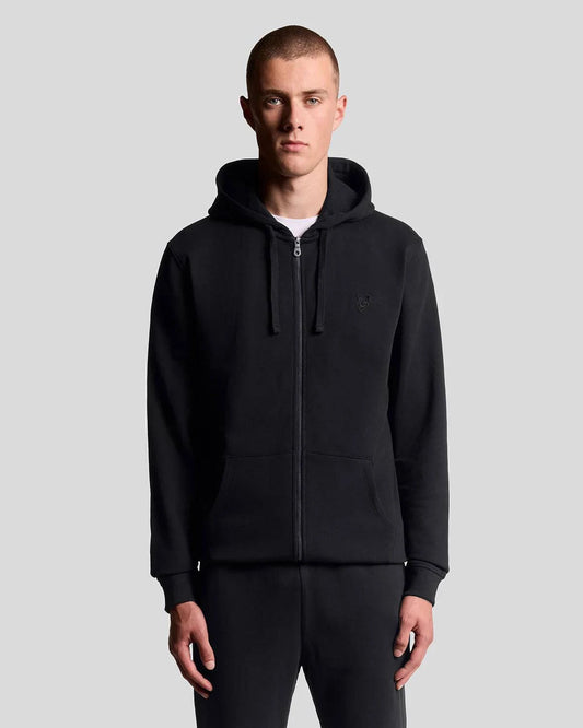 Lyle & Scott Zip Through Hoodie Black - RD1 Clothing
