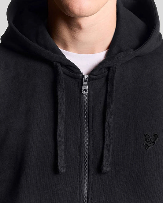 Lyle & Scott Zip Through Hoodie Black - RD1 Clothing