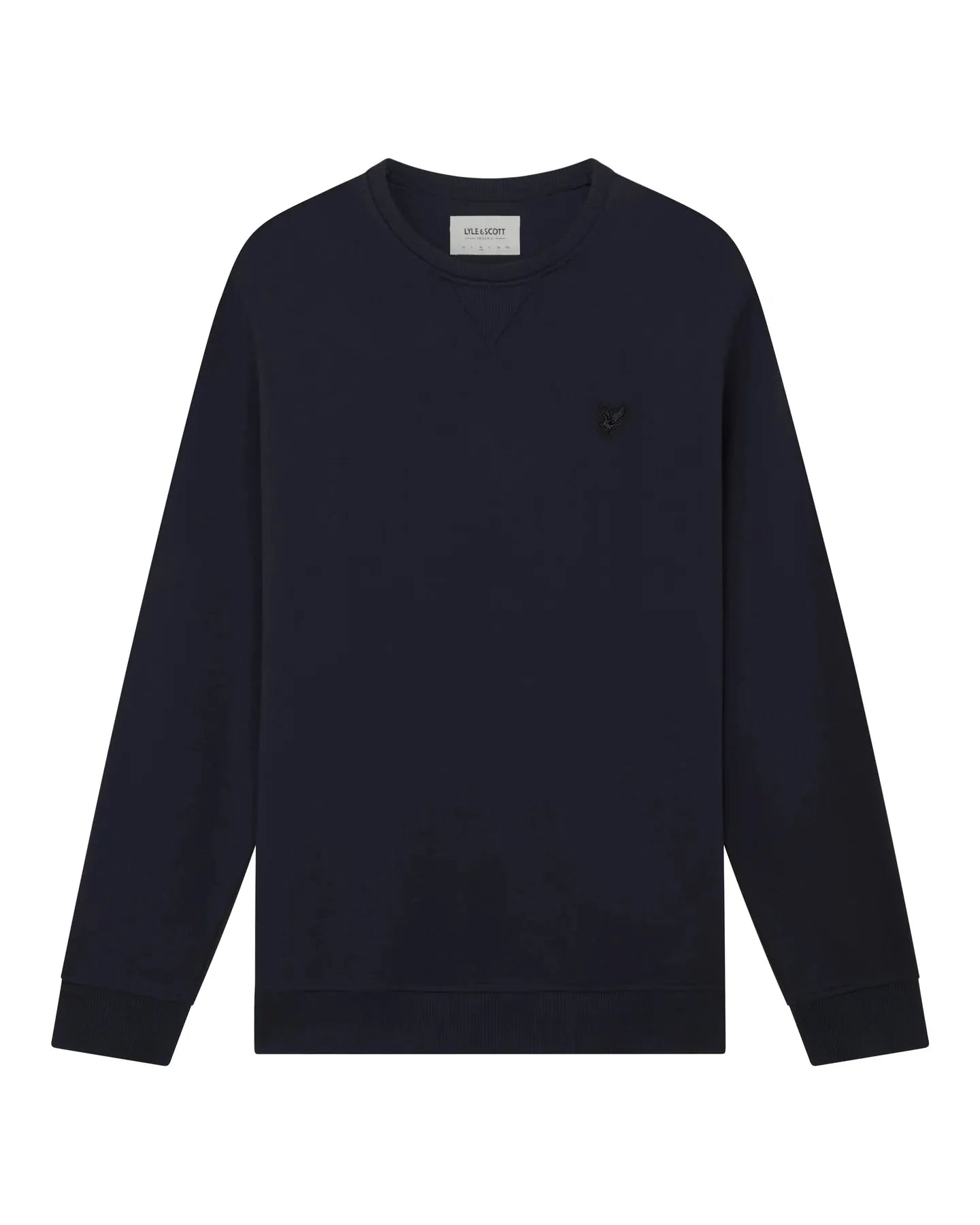 Lyle & Scott Tonal Eagle Crew Neck Sweatshirt In Dark Navy