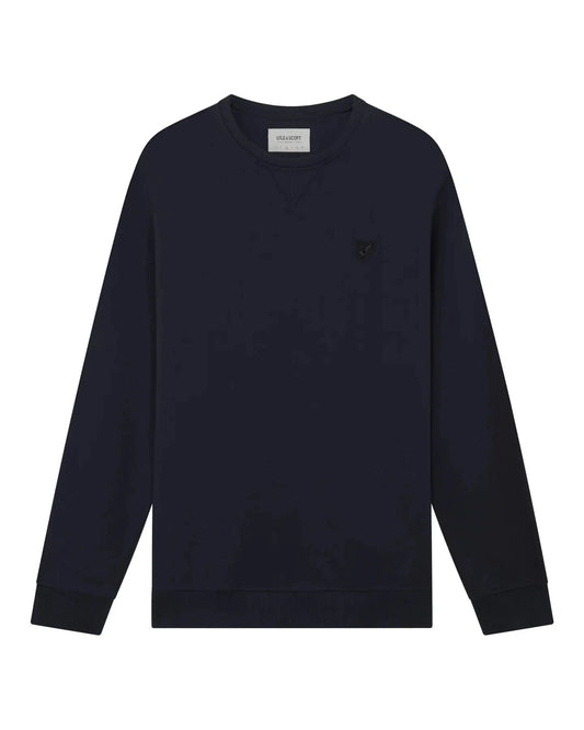 Lyle & Scott Tonal Eagle Crew Neck Sweatshirt In Dark Navy - RD1 Clothing