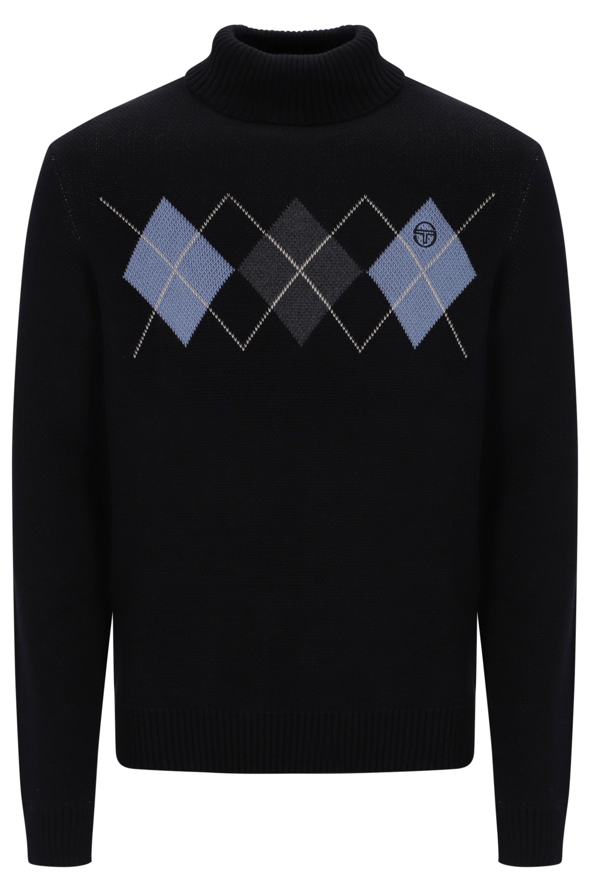 Sergio Tacchini Moretti Knitted Roll Neck Black/Charcoal Marl/Country Blue