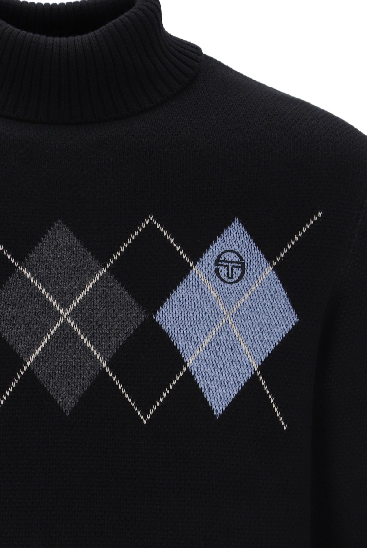 Sergio Tacchini Moretti Knitted Roll Neck Black/Charcoal Marl/Country Blue