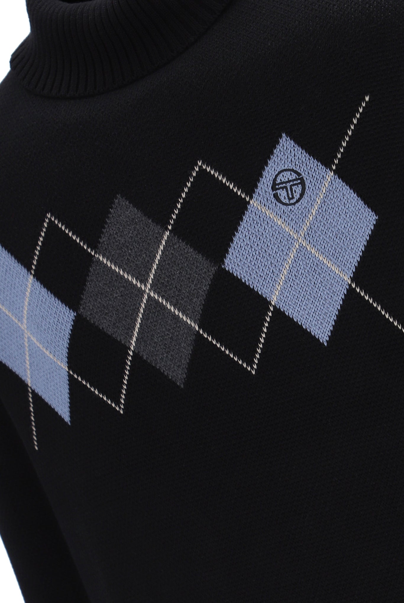 Sergio Tacchini Moretti Knitted Roll Neck Black/Charcoal Marl/Country Blue
