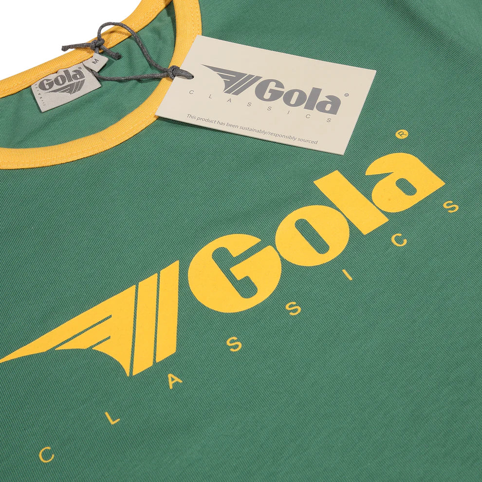 Gola Classics Printed Ringer Tee In Green