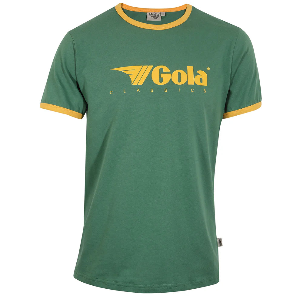 Gola Classics Printed Ringer Tee In Green