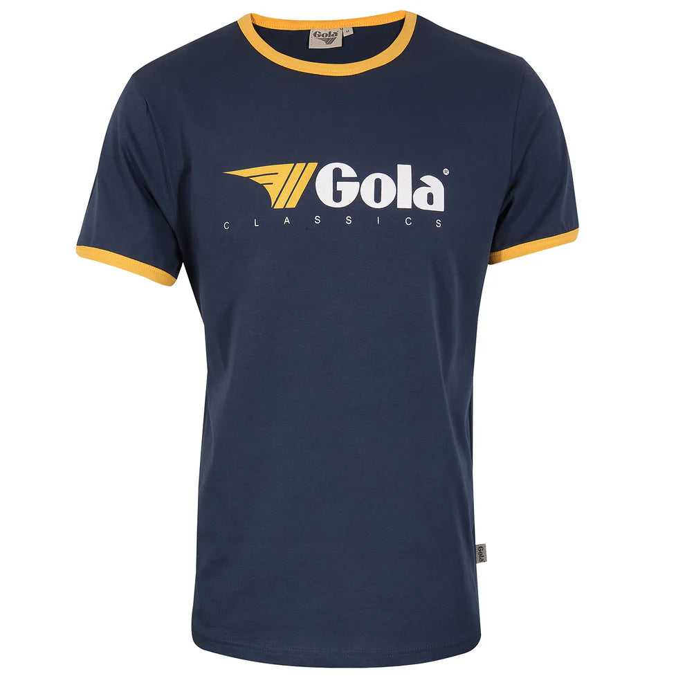 Gola Classics Printed Ringer Tee In Navy/ Gold