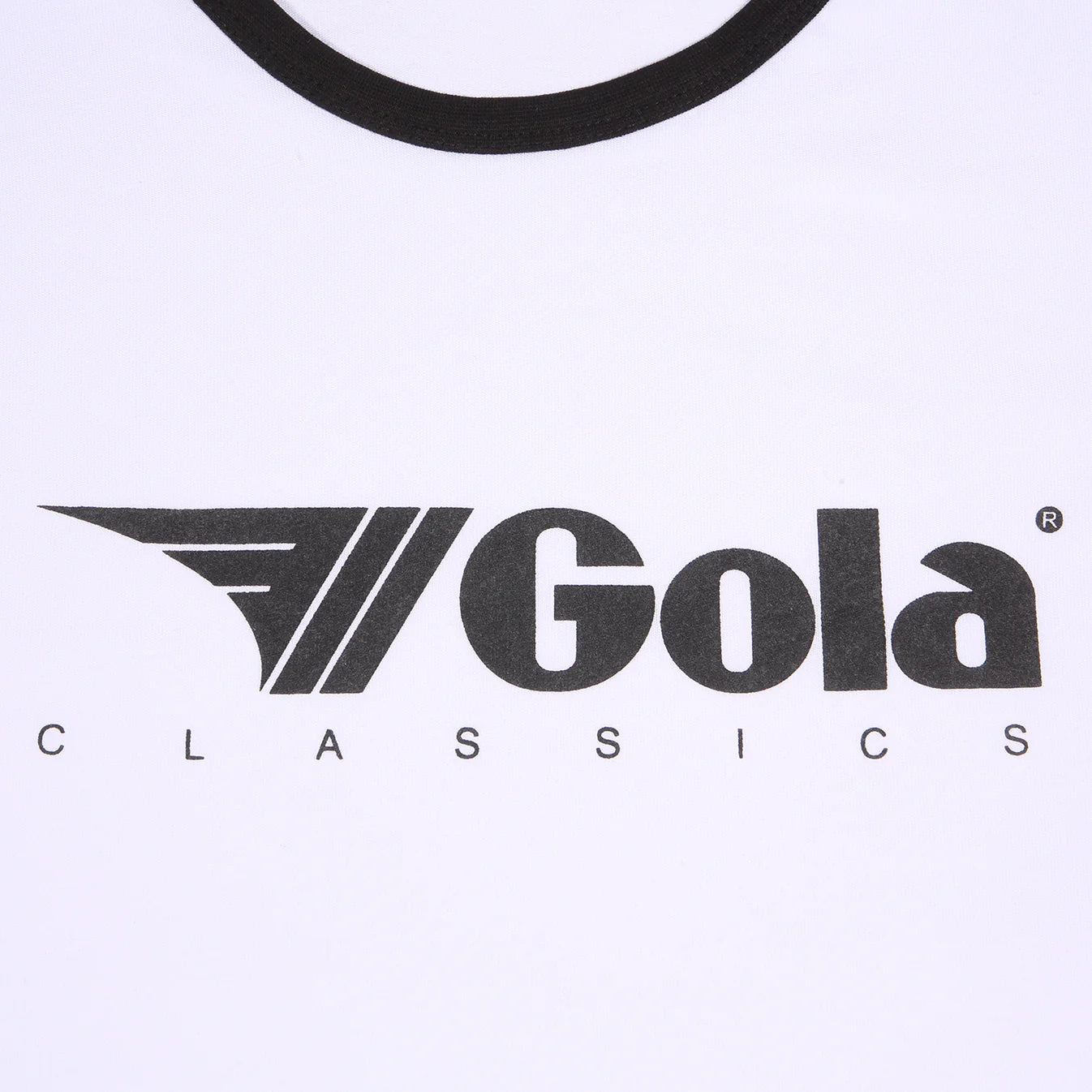 Gola Classics Printed Ringer Tee In White/ Black