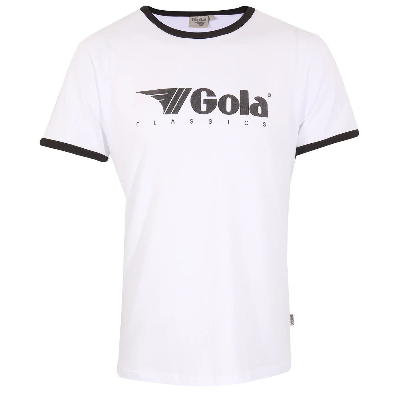 Gola Classics Printed Ringer Tee In White/ Black