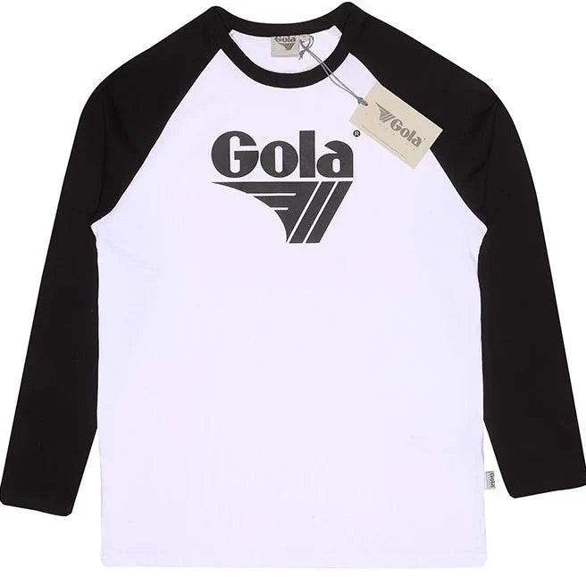 Gola Logo Print Varsity Black/White Long Sleeve T-Shirt - RD1 Clothing