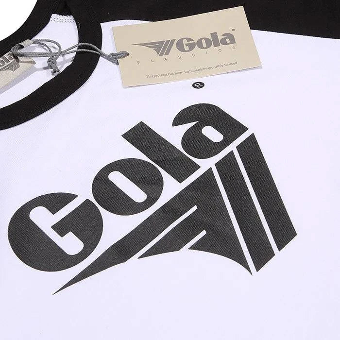 Gola Logo Print Varsity Black/White Long Sleeve T-Shirt - RD1 Clothing