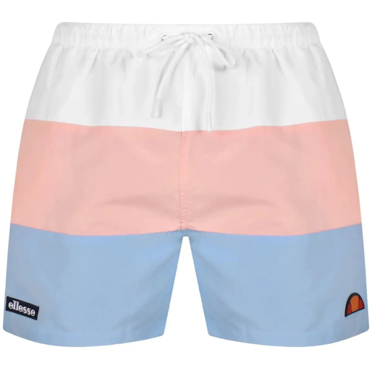 Ellesse Cielo Swim Shorts In White/Light Pink/Light Blue