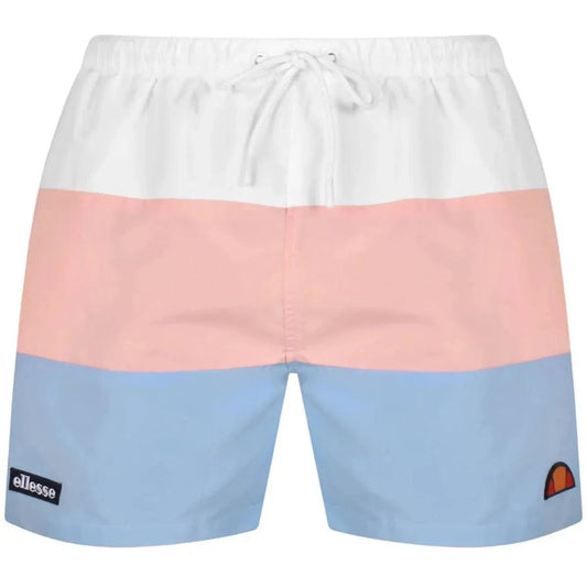 Ellesse Cielo Swim Shorts In White/Light Pink/Light Blue - RD1 Clothing