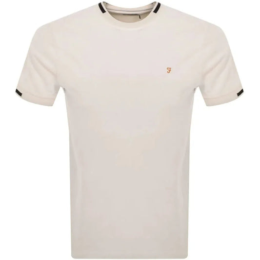 Farah Bedingfield Tipping Tee In Ecru