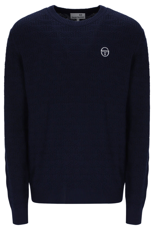 Sergio Tacchini New Berto Crewneck Knitted Jumper Navy/Gardenia