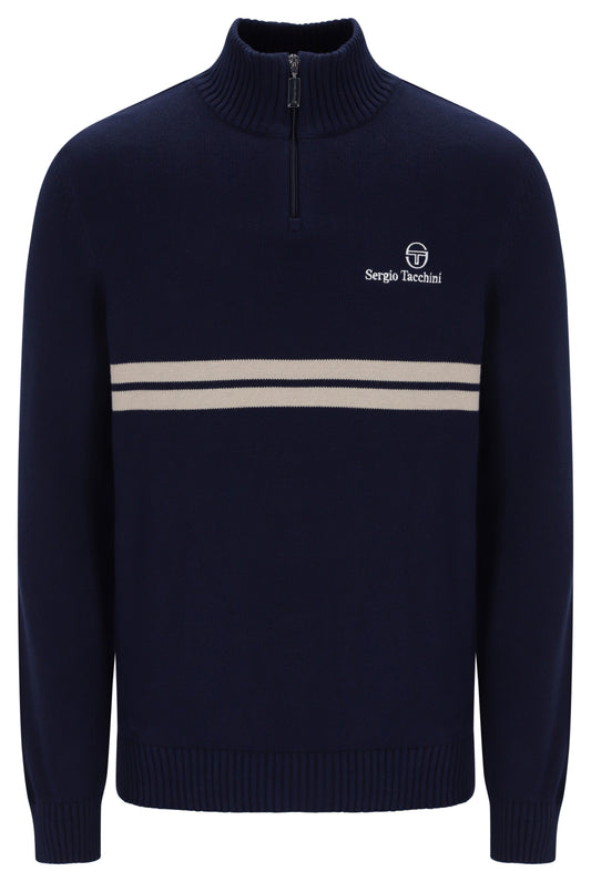 Sergio Tacchini New Dallas Quarter  Zip Maritime Blue/Peyote