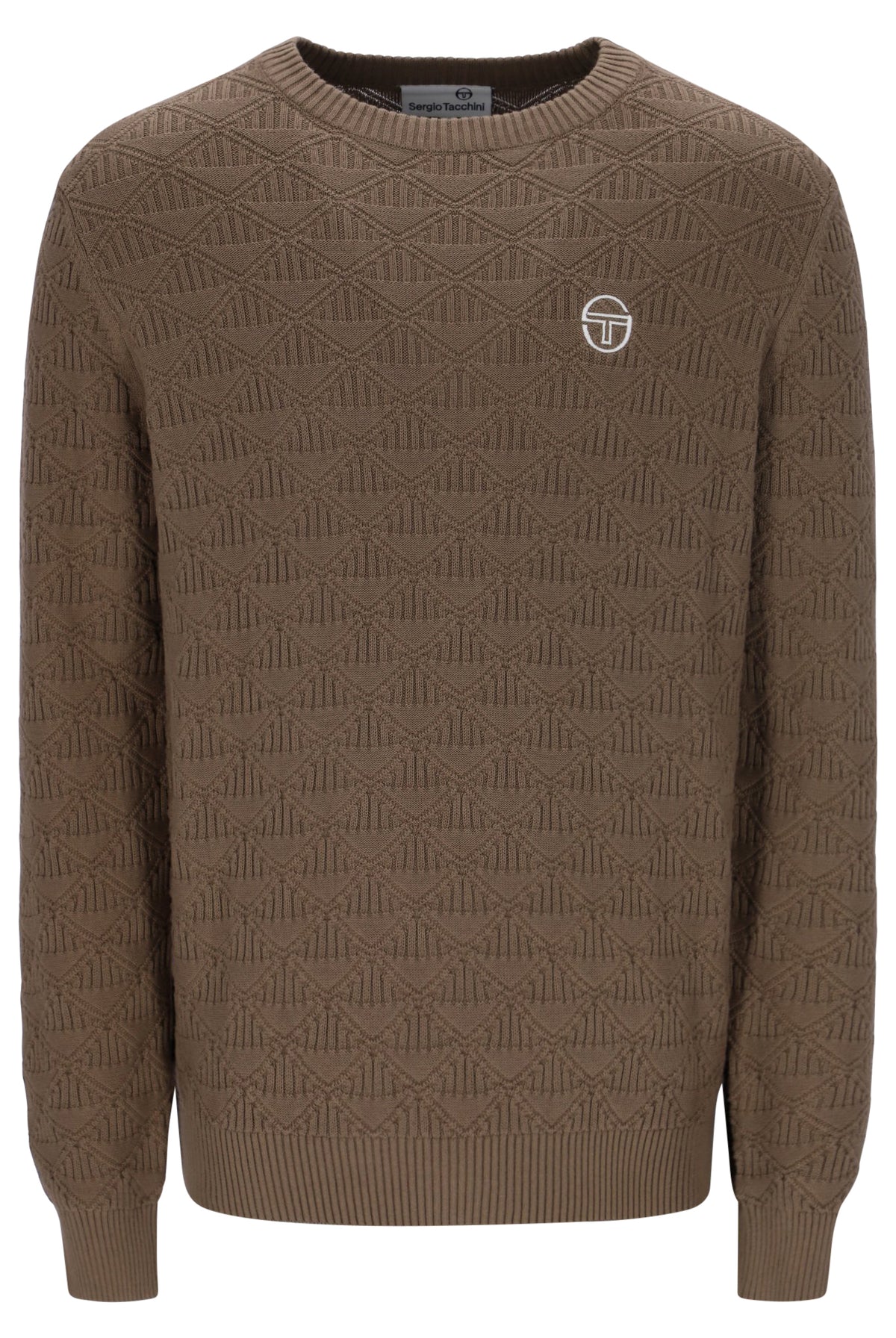 Sergio Tacchini New Berto Crewneck Knitted Jumper Shitake/Gardenia