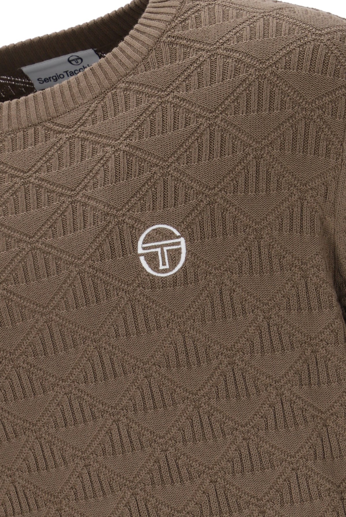 Sergio Tacchini New Berto Crewneck Knitted Jumper Shitake/Gardenia