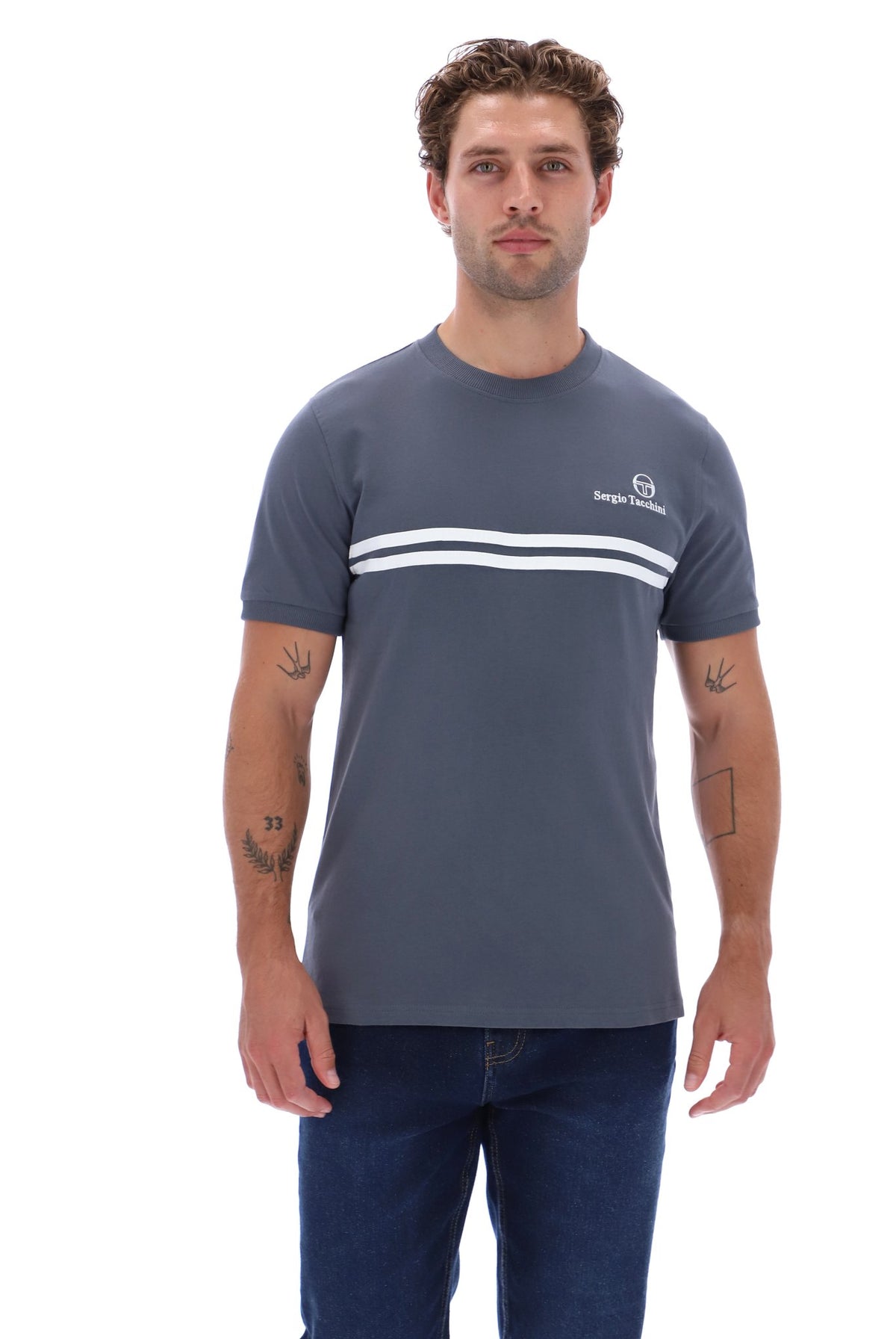 Sergio Tacchini Supermac T-Shirt Turbulence/White/Black