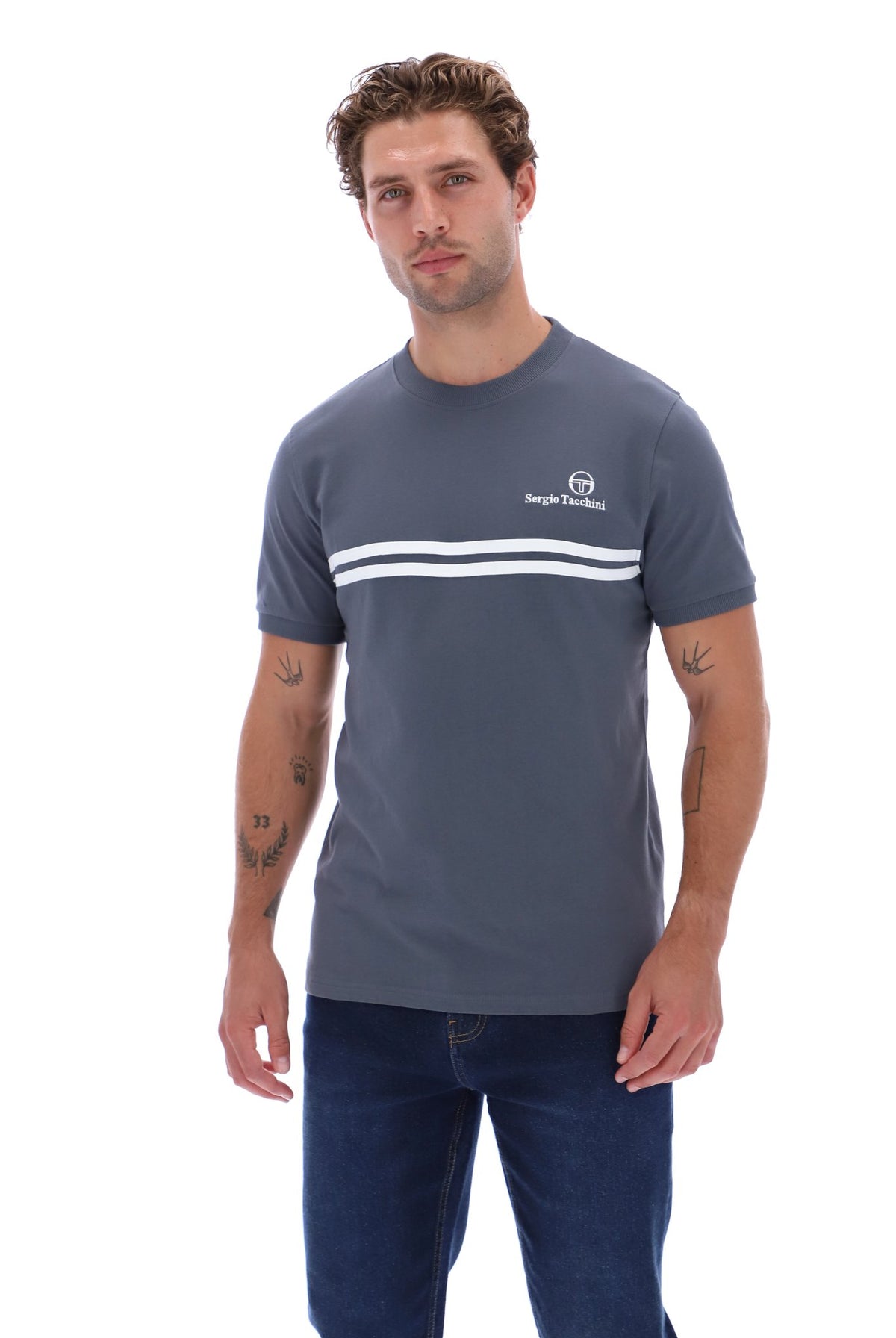 Sergio Tacchini Supermac T-Shirt Turbulence/White/Black