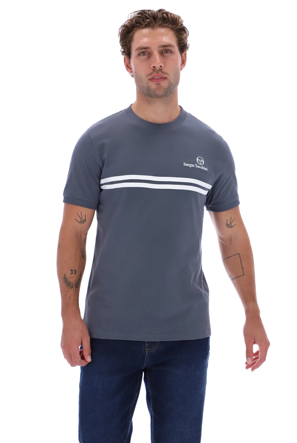 Sergio Tacchini Supermac T-Shirt Turbulence/White/Black