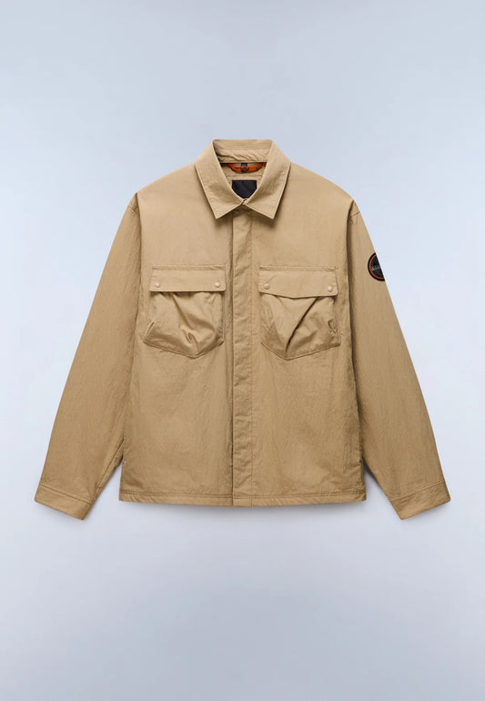 Napapijri Leoras Overshirt Brown - RD1 Clothing