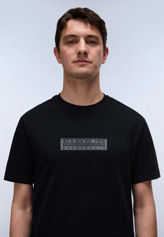 Napapijri Box Logo T-Shirt Green Black Beauty