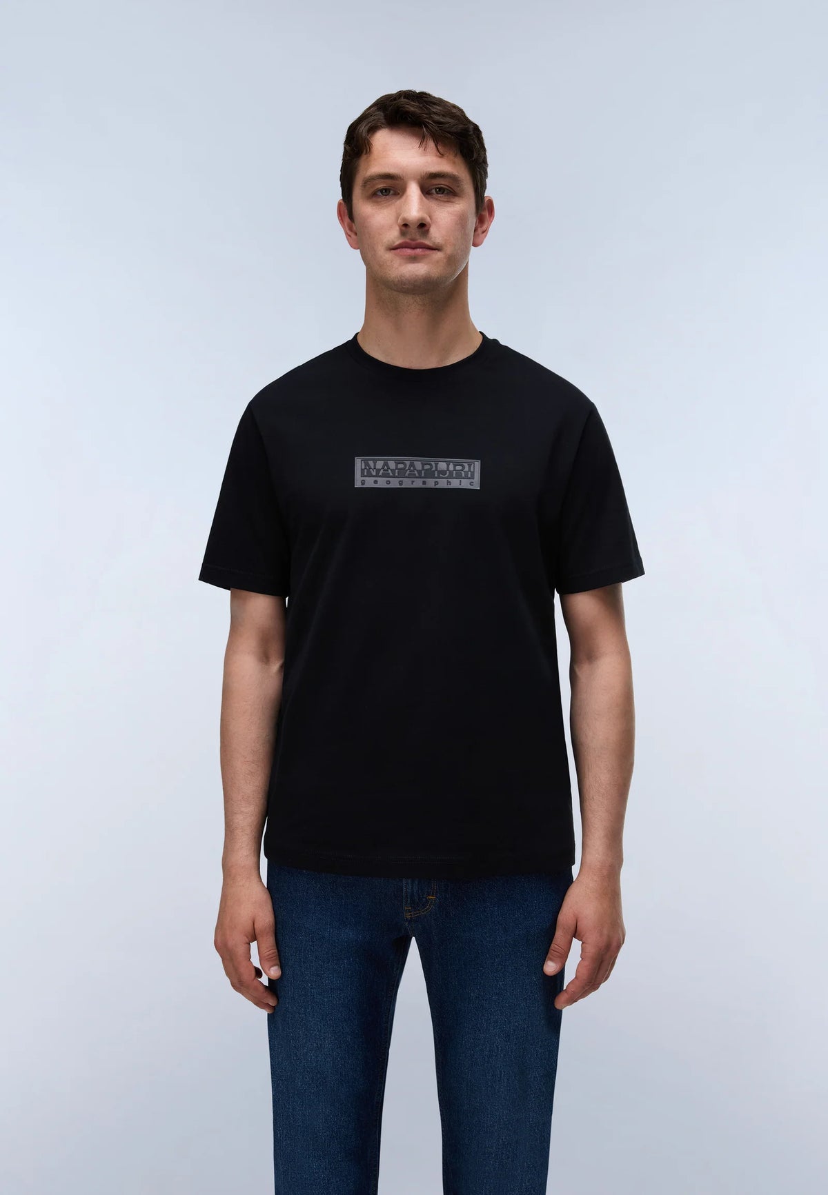 Napapijri Box Logo T-Shirt Green Black Beauty