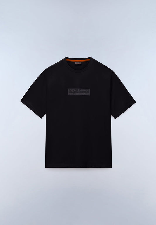 Napapijri Box Logo T-Shirt Green Black Beauty