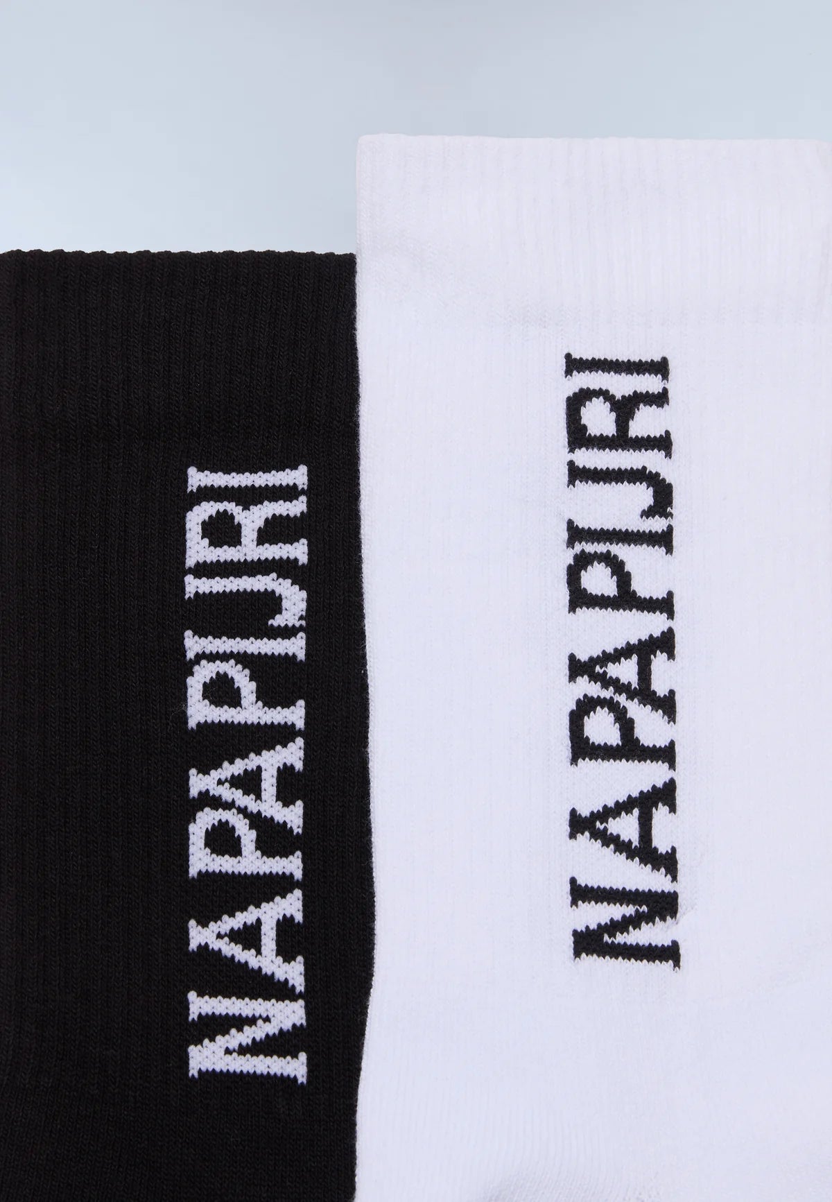 Napapijri F-Hoku Socks Pack with two black and white socks, featuring the brand's logo and comfortable knit design.