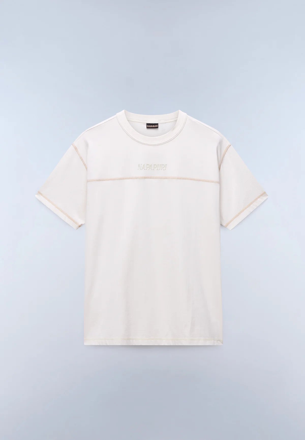 White Napapijri S-Umbra T-Shirt featuring a simple front view with a classic crew neck and clean design.