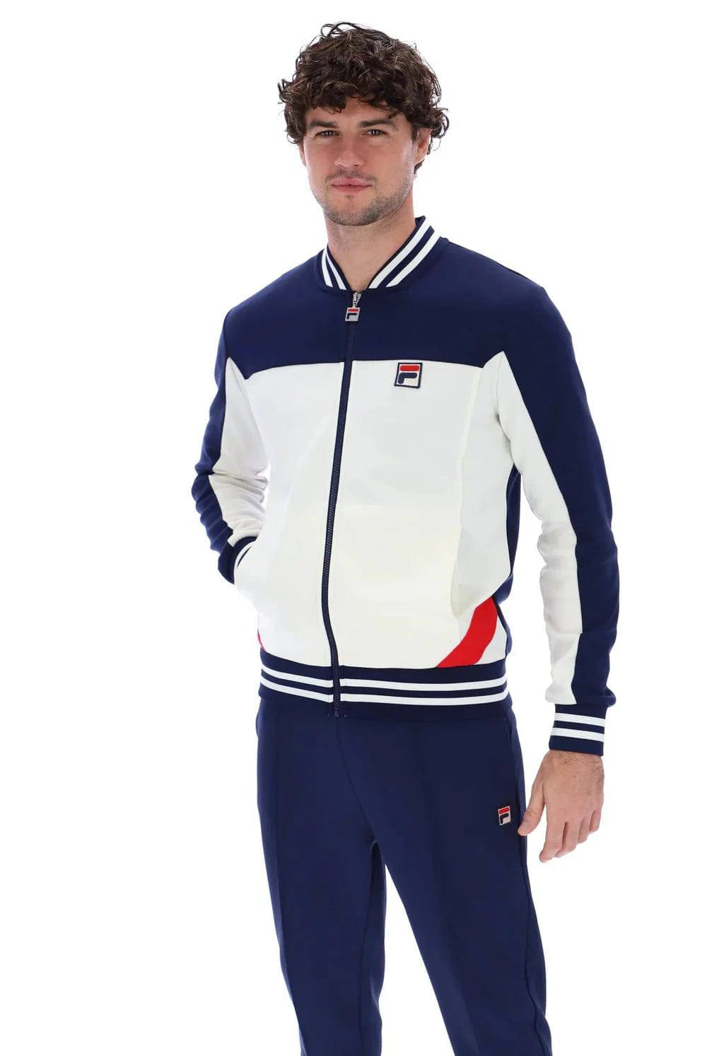 Fila Oceana Panelled Track Top Gardenia/Navy/Red - RD1 Clothing