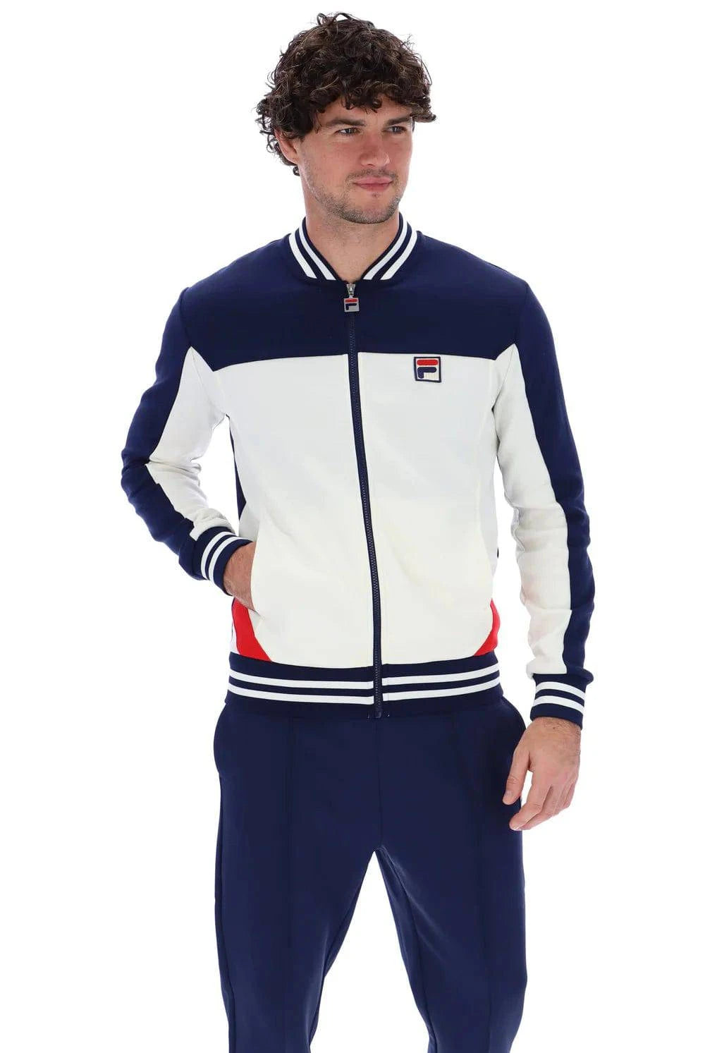 Fila Oceana Panelled Track Top Gardenia/Navy/Red - RD1 Clothing