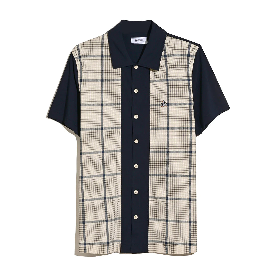 Original Penguin Interlock Plaid Bowling Shirt in Birch