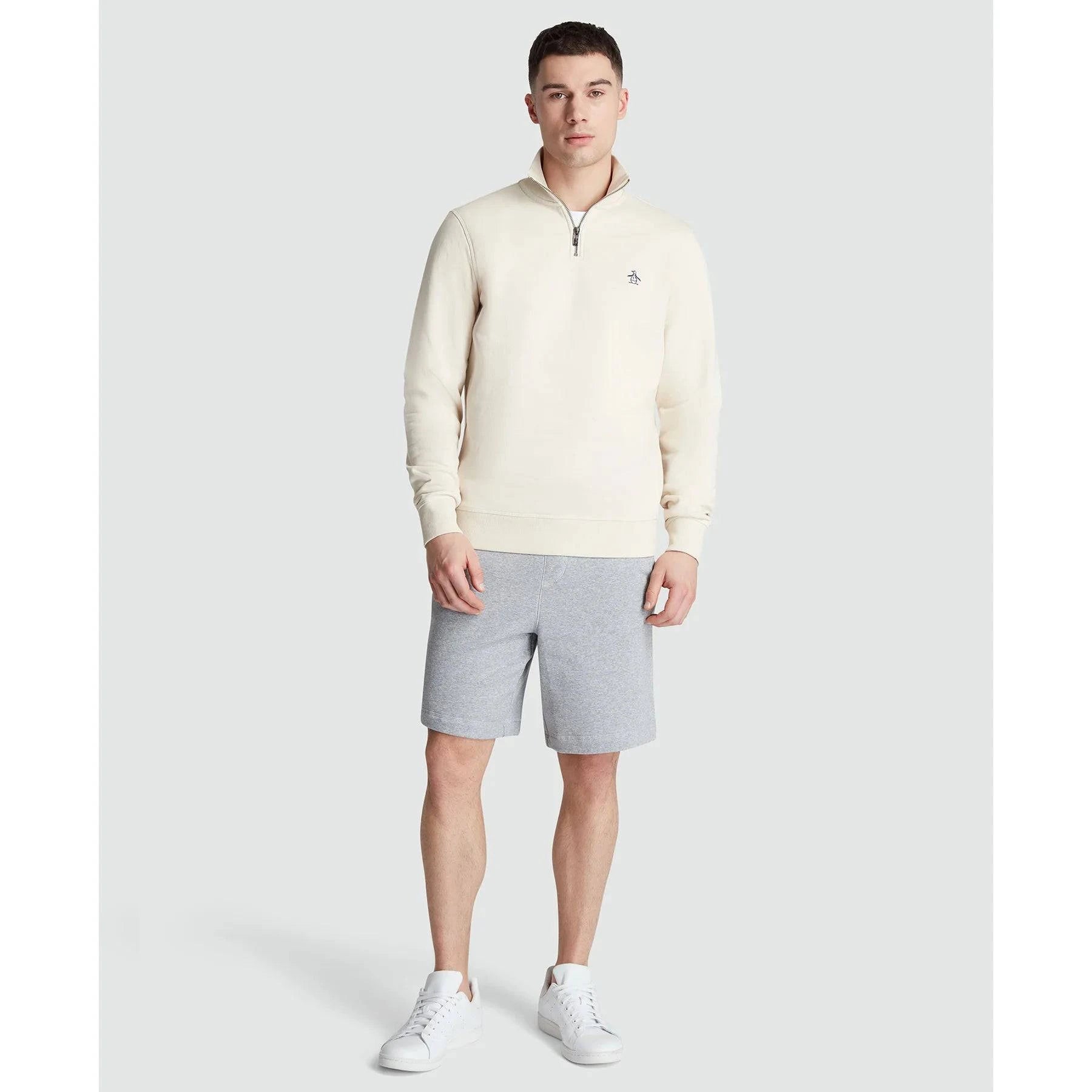 Original Penguin Fleece Quarter Zip Sweatshirt In Birch - RD1 Clothing