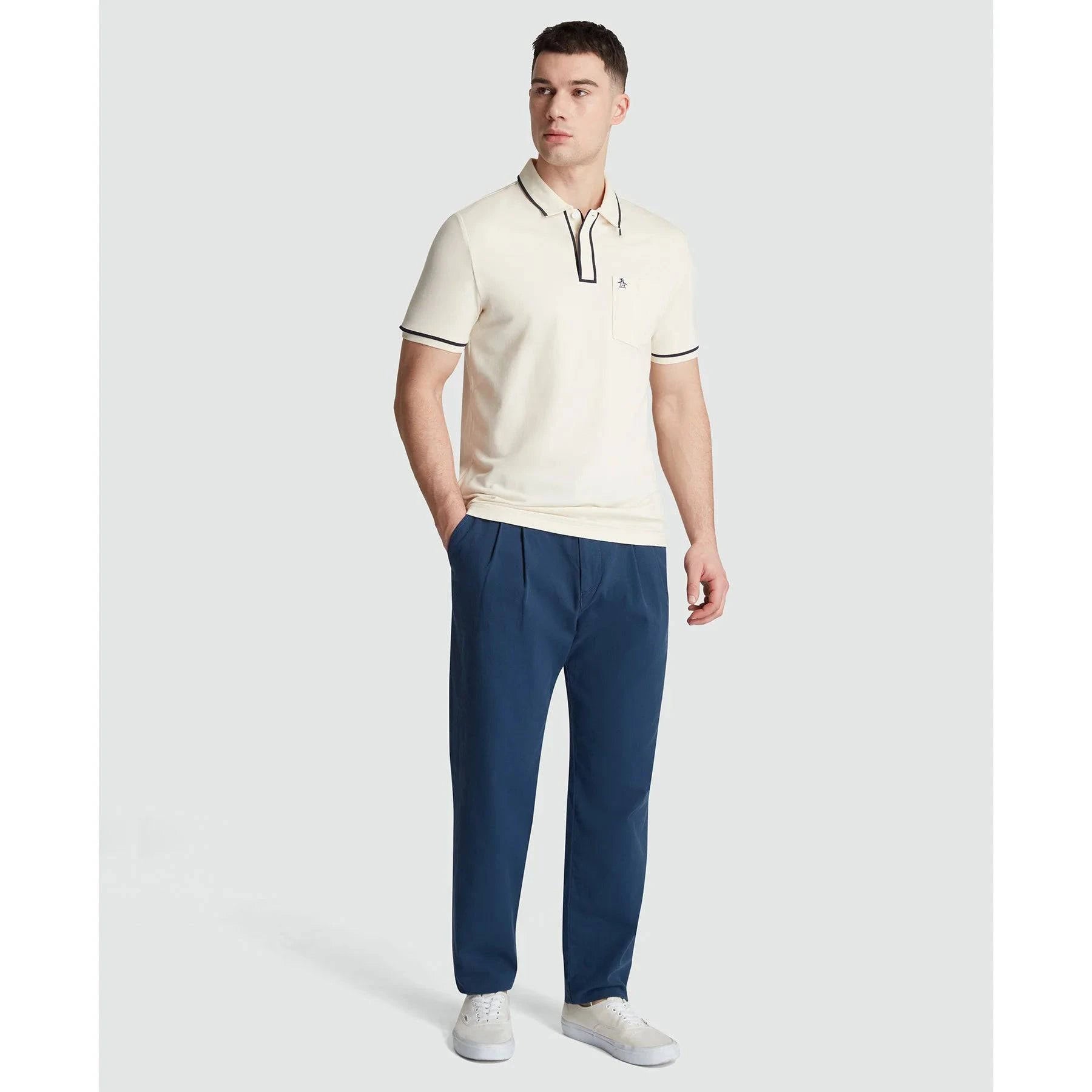 Original Penguin Pique Short Sleeve Polo Shirt In Birch - RD1 Clothing