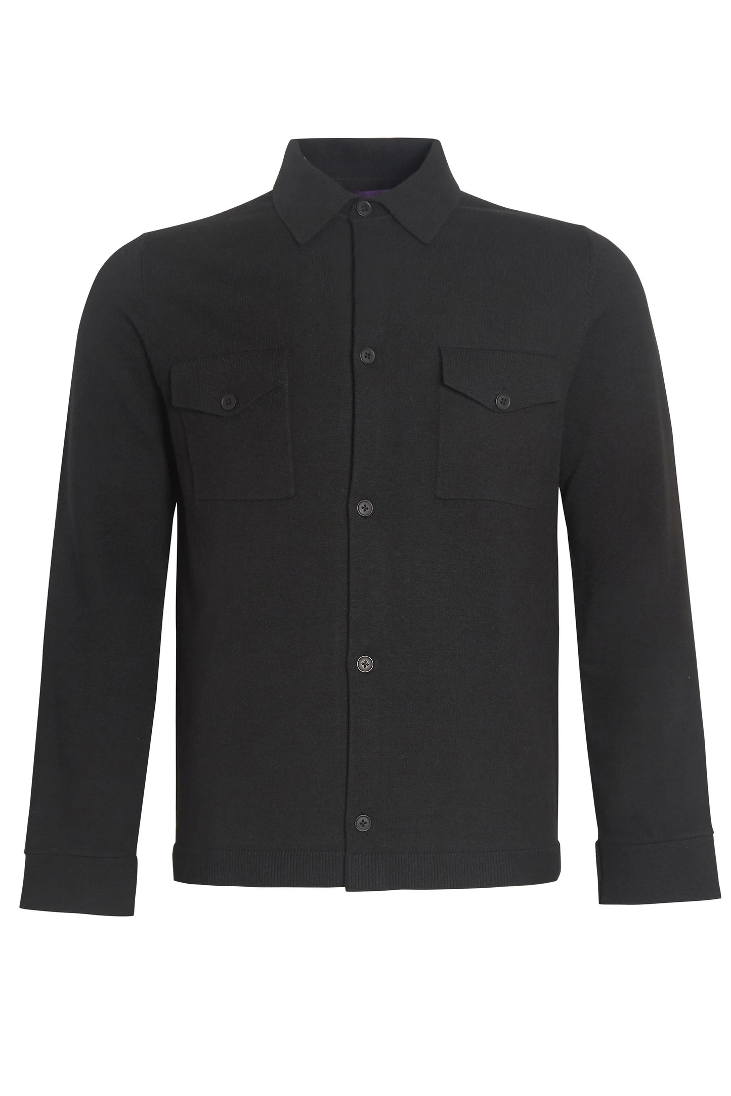 Arthur & Russell Button Through Overshirt Black