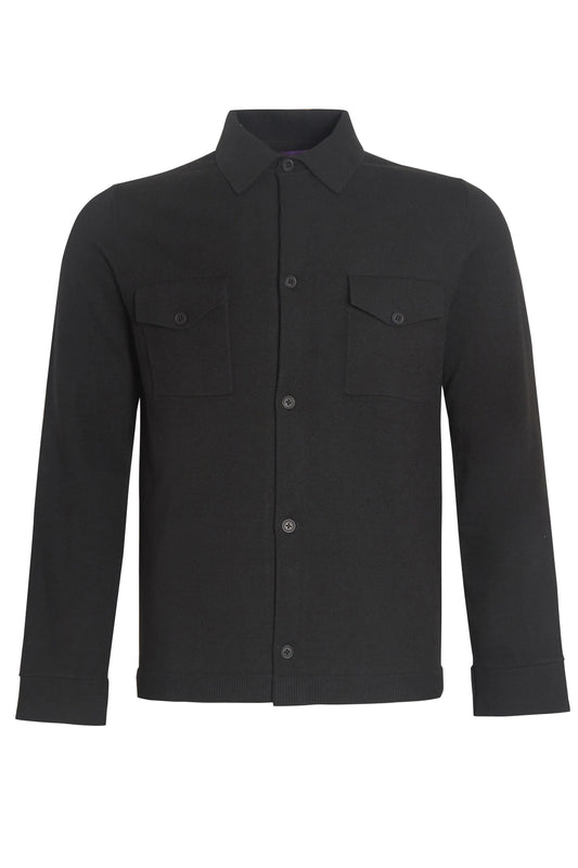 Arthur & Russell Button Through Overshirt Black