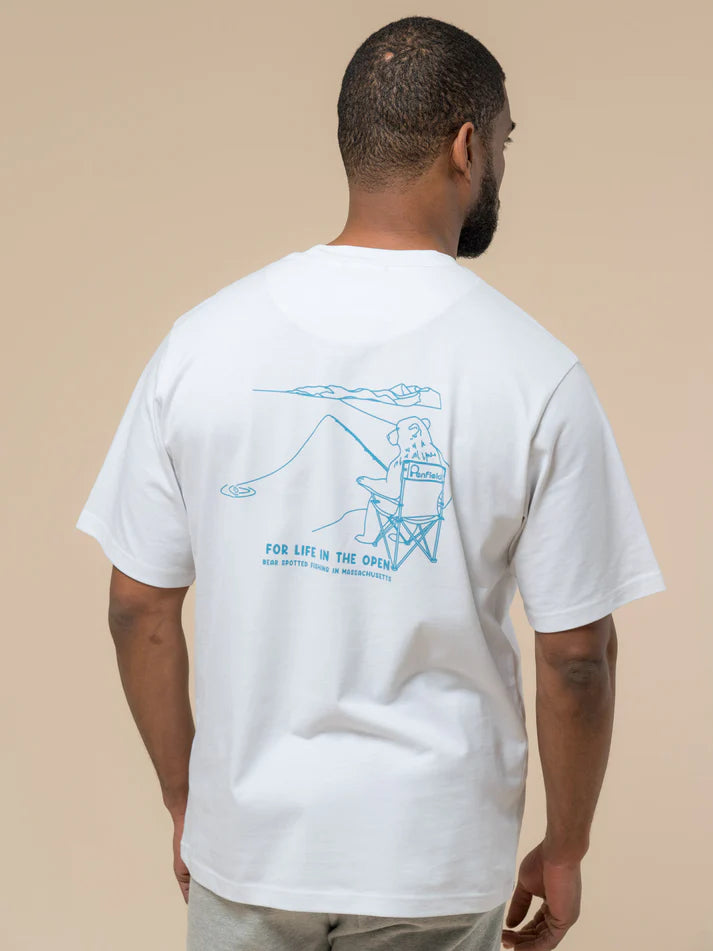 Penfield Fishing Bear T-Shirt Bright White - RD1 Clothing