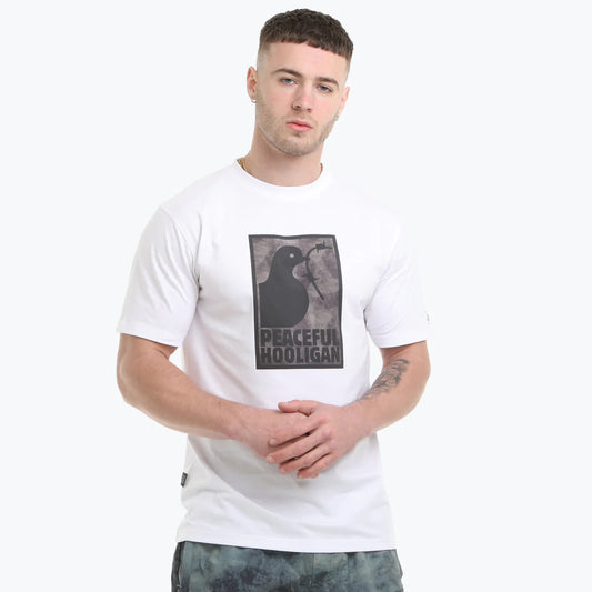 Peaceful Hooligan Framed Camo T-Shirt White/Mediterranean - RD1 Clothing