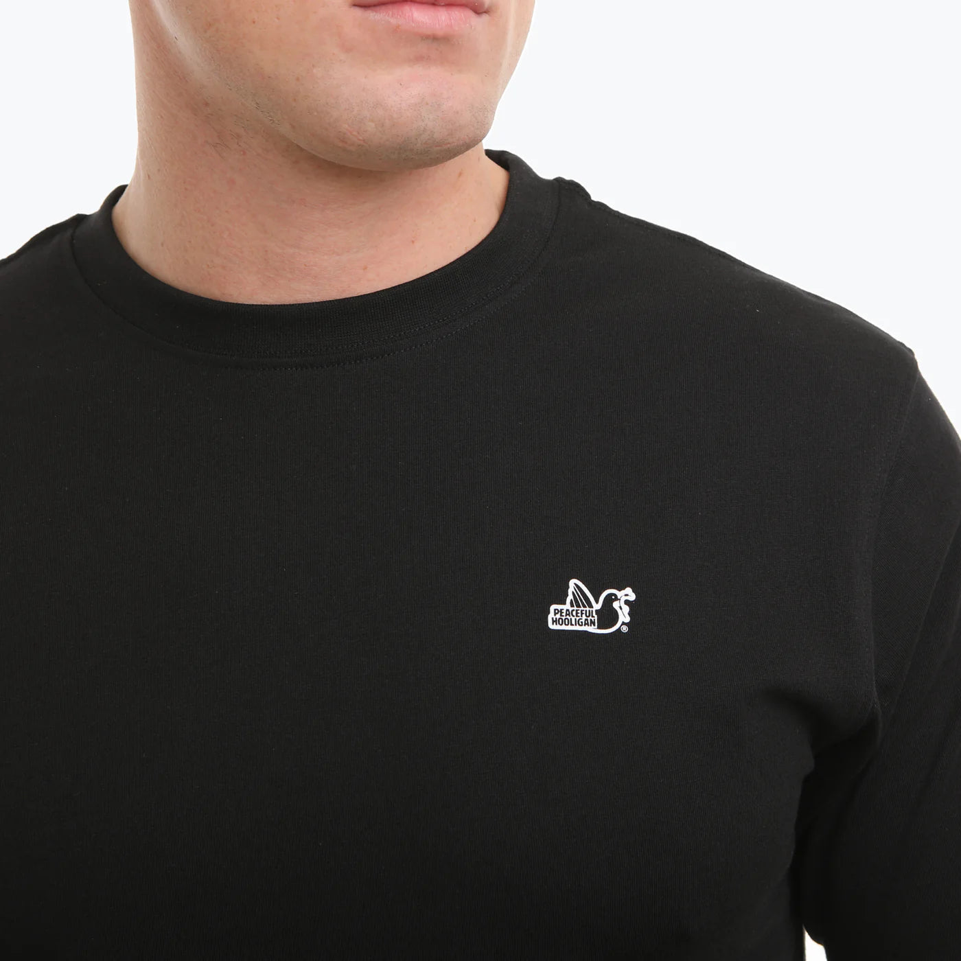 Black Peaceful Hooligan Trainspotters T-Shirt featuring a train-themed graphic on the front, casual fit, and comfortable fabric.