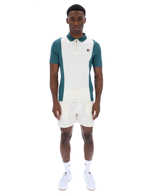 Fila Vintage Pierro Cut and Sew Zip Polo Mediterranea/Gardenia