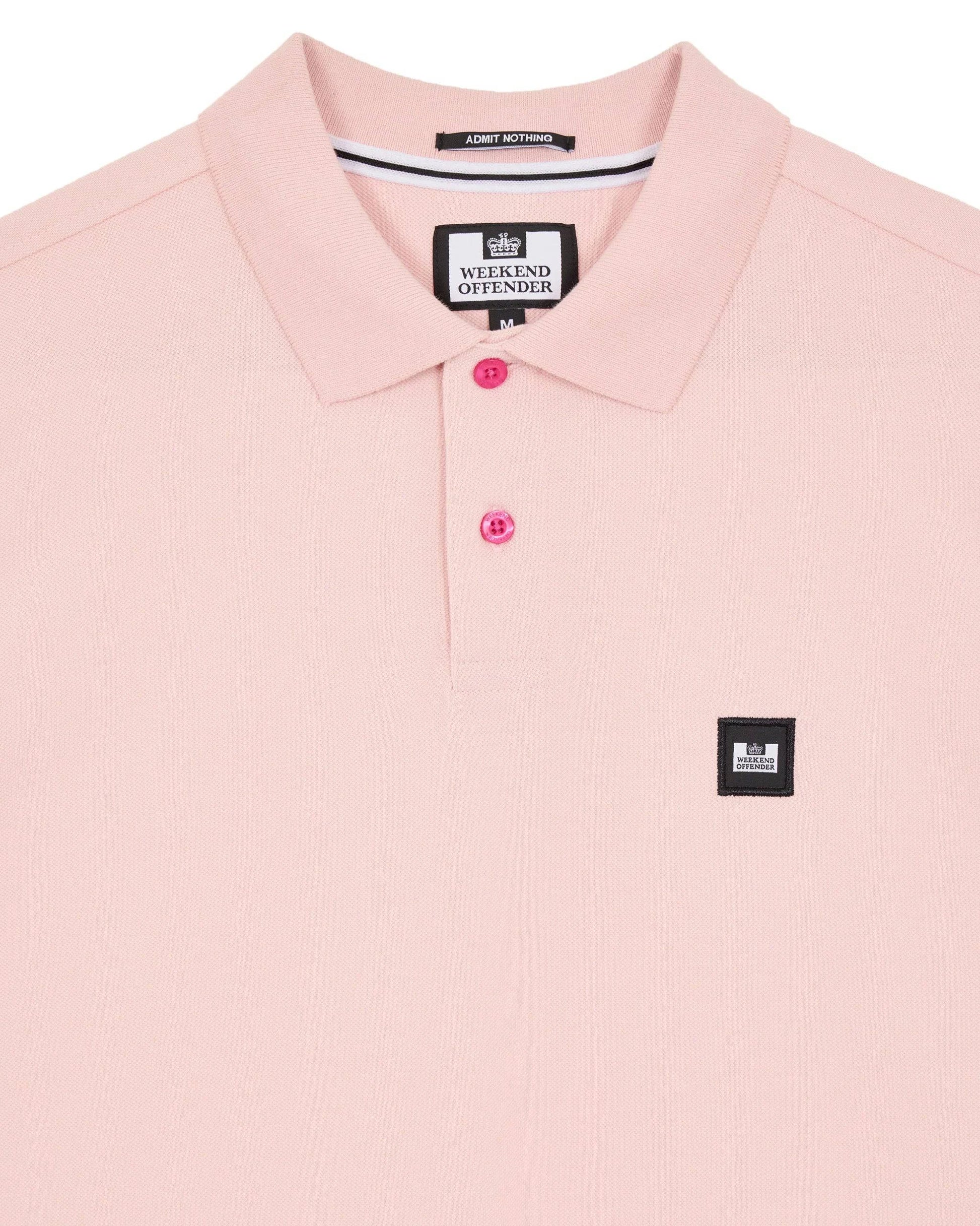 Weekend Offender Caneiros Polo Shirt Pale Blush Pink - RD1 Clothing