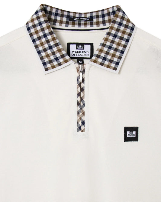 Weekend Offender Tipasa Jacquard Rib Polo Ghost - RD1 Clothing