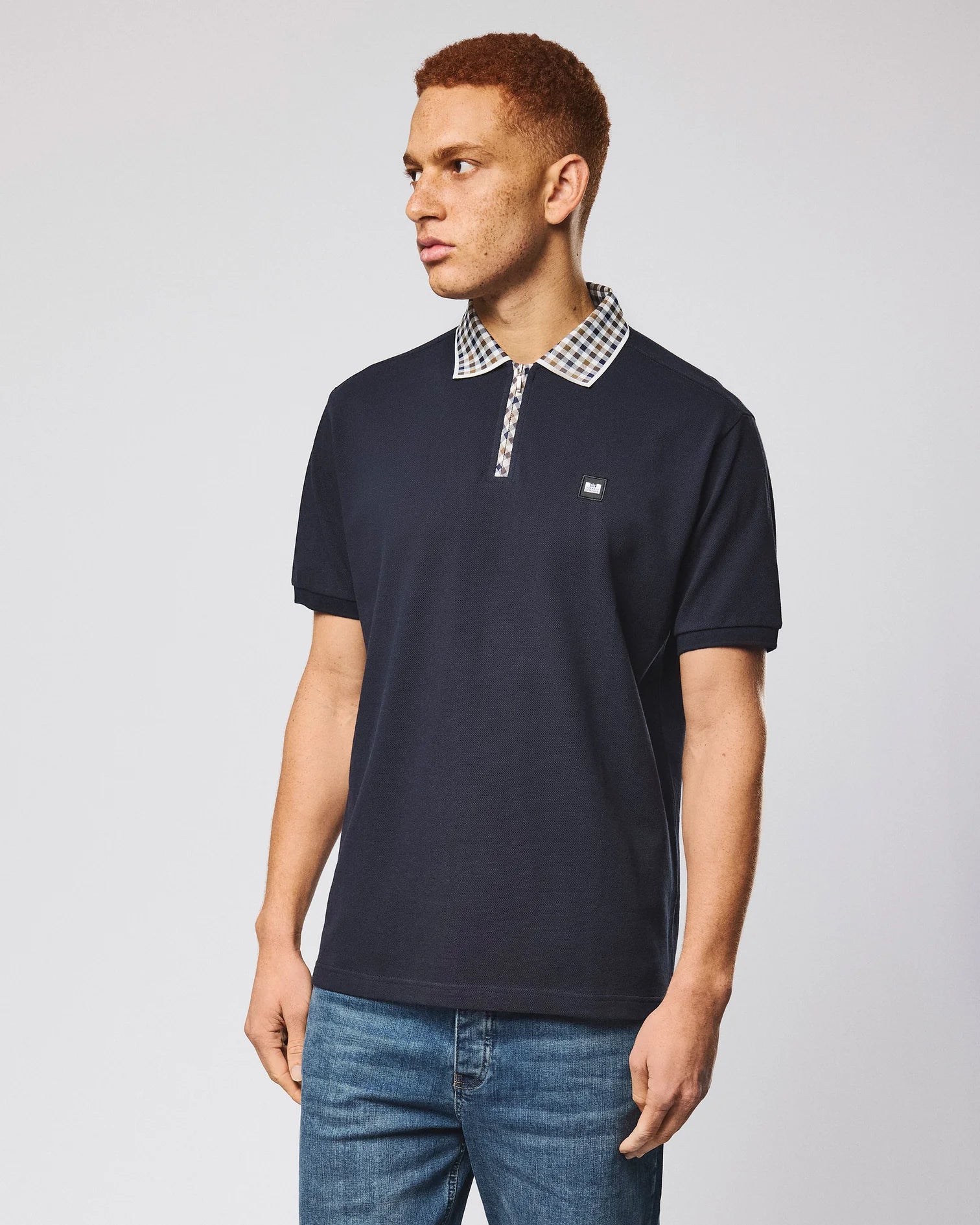 Weekend Offender Tipasa Jacquard Rib Polo Navy - RD1 Clothing