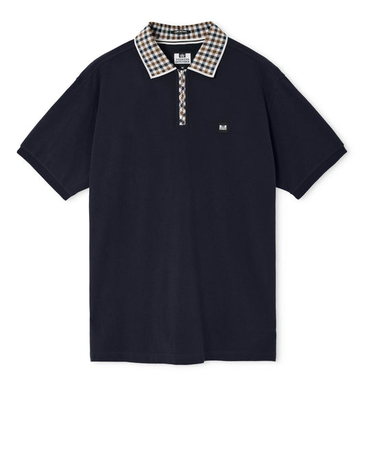 Weekend Offender Tipasa Jacquard Rib Polo Navy - RD1 Clothing