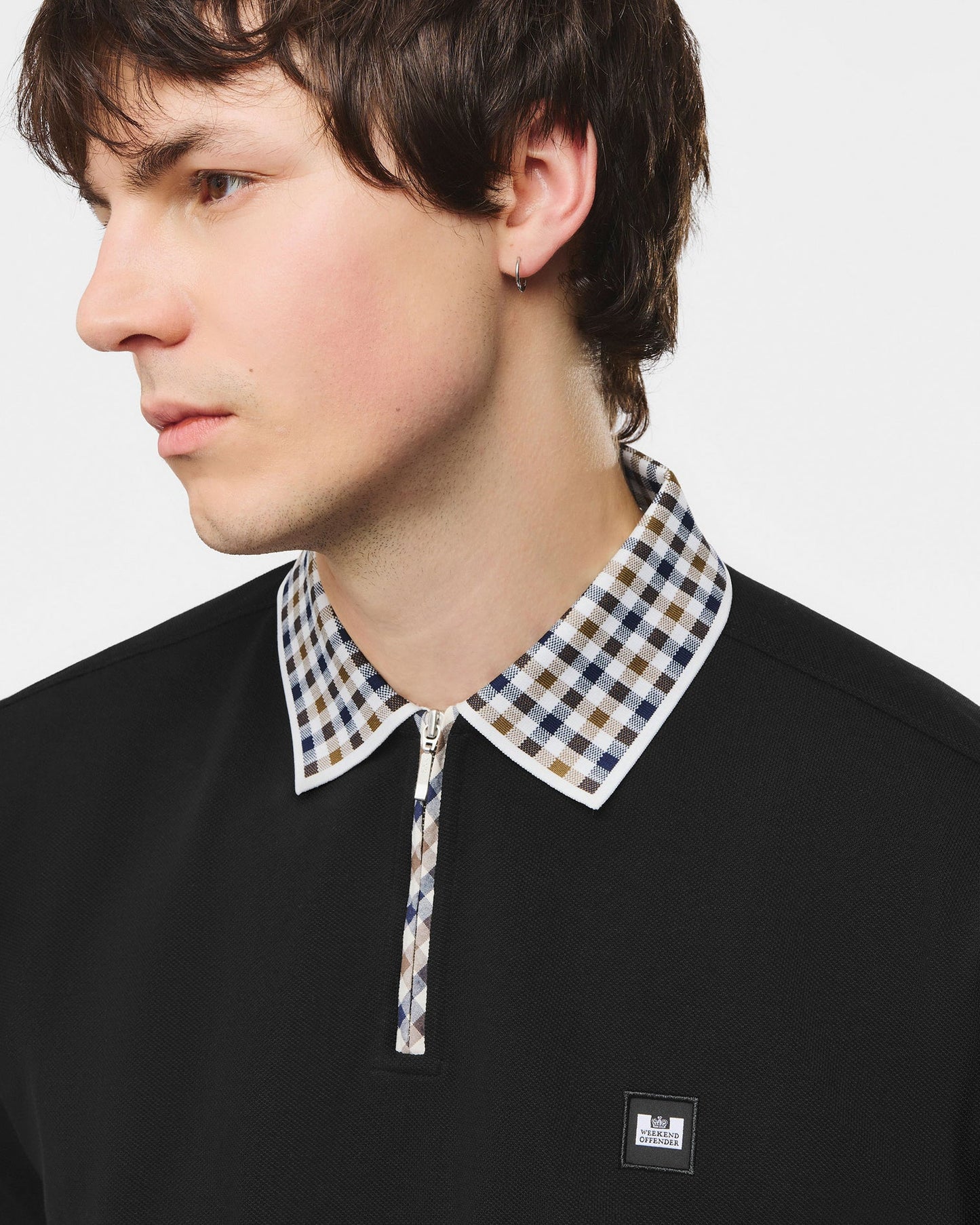 Weekend Offender Tipasa Jacquard Rib Polo Shirt Black