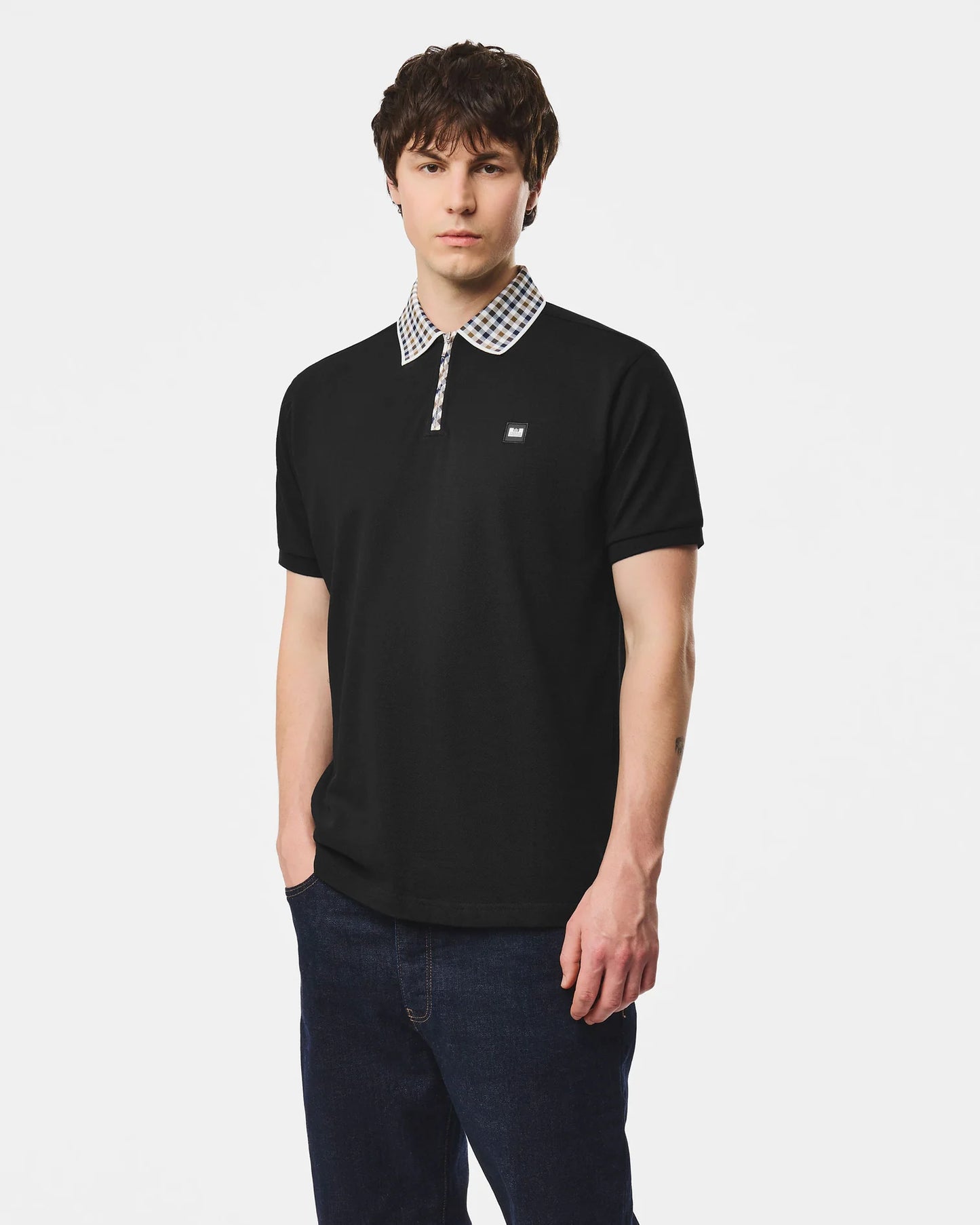 Weekend Offender Tipasa Jacquard Rib Polo Shirt Black