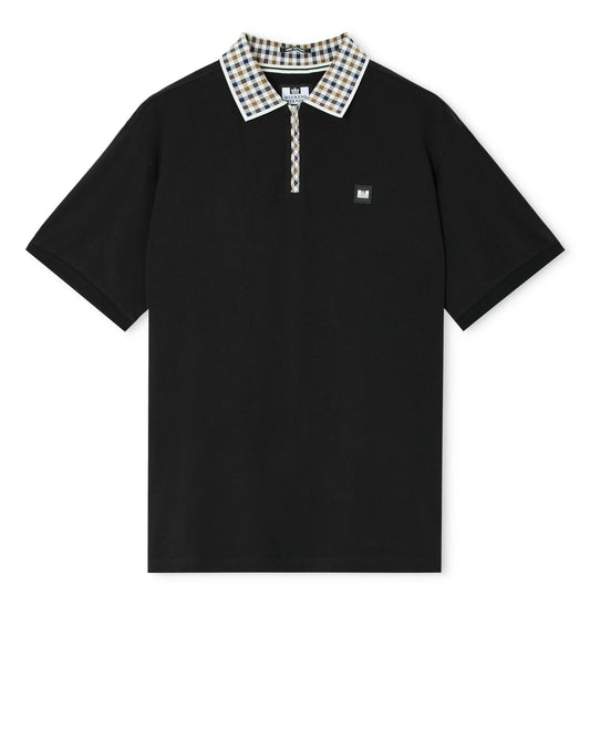 Weekend Offender Tipasa Jacquard Rib Polo Shirt Black
